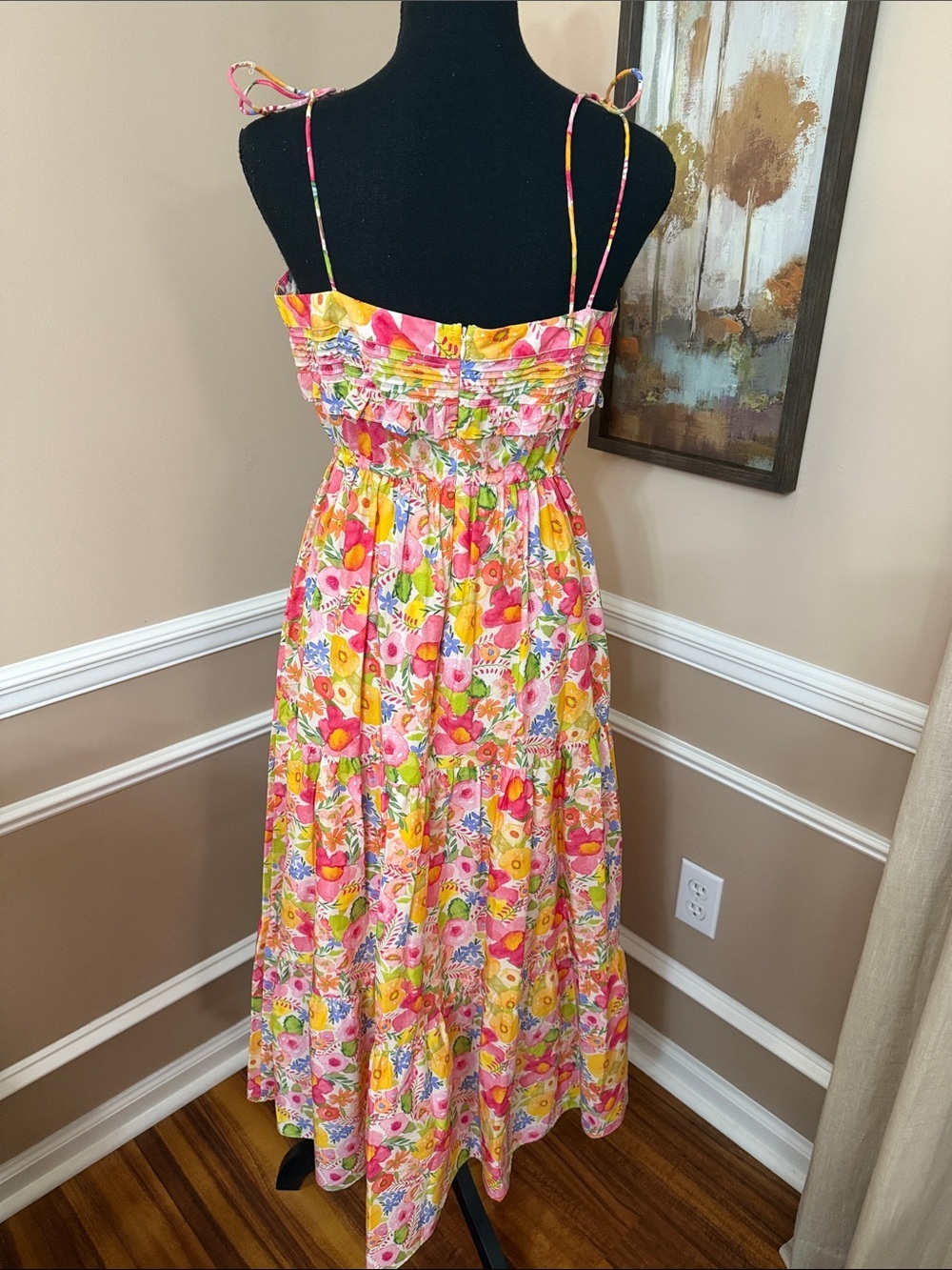 Stellah Pink Yellow Floral Midi Sundress - Picture 8 of 16